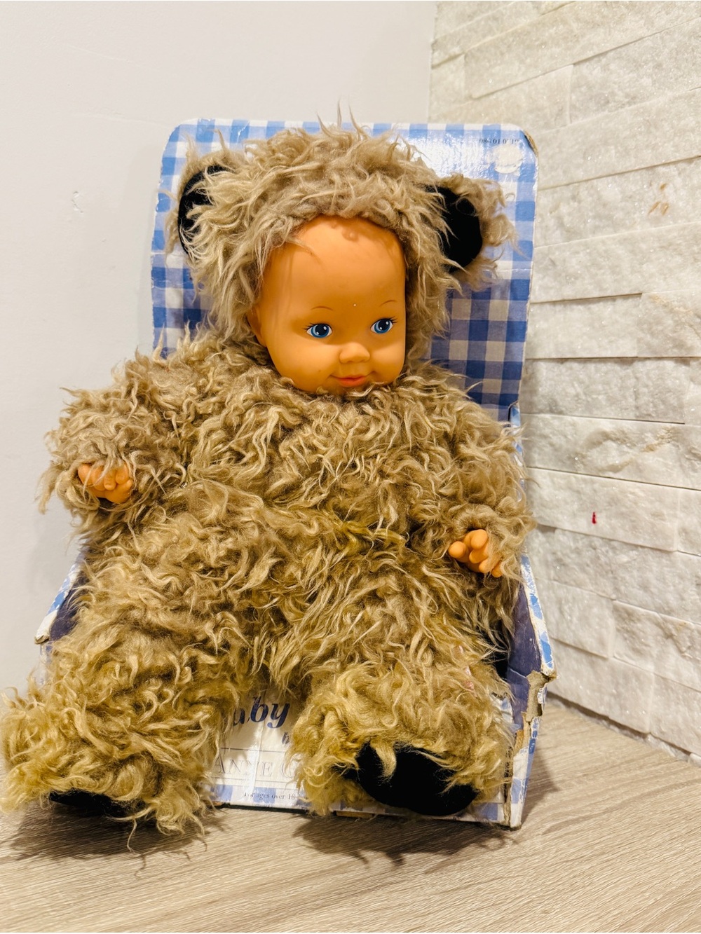 Vintage 1997 Anne Geddes Baby Bears Plush Doll Brown Teddy Bear NIB Boxed